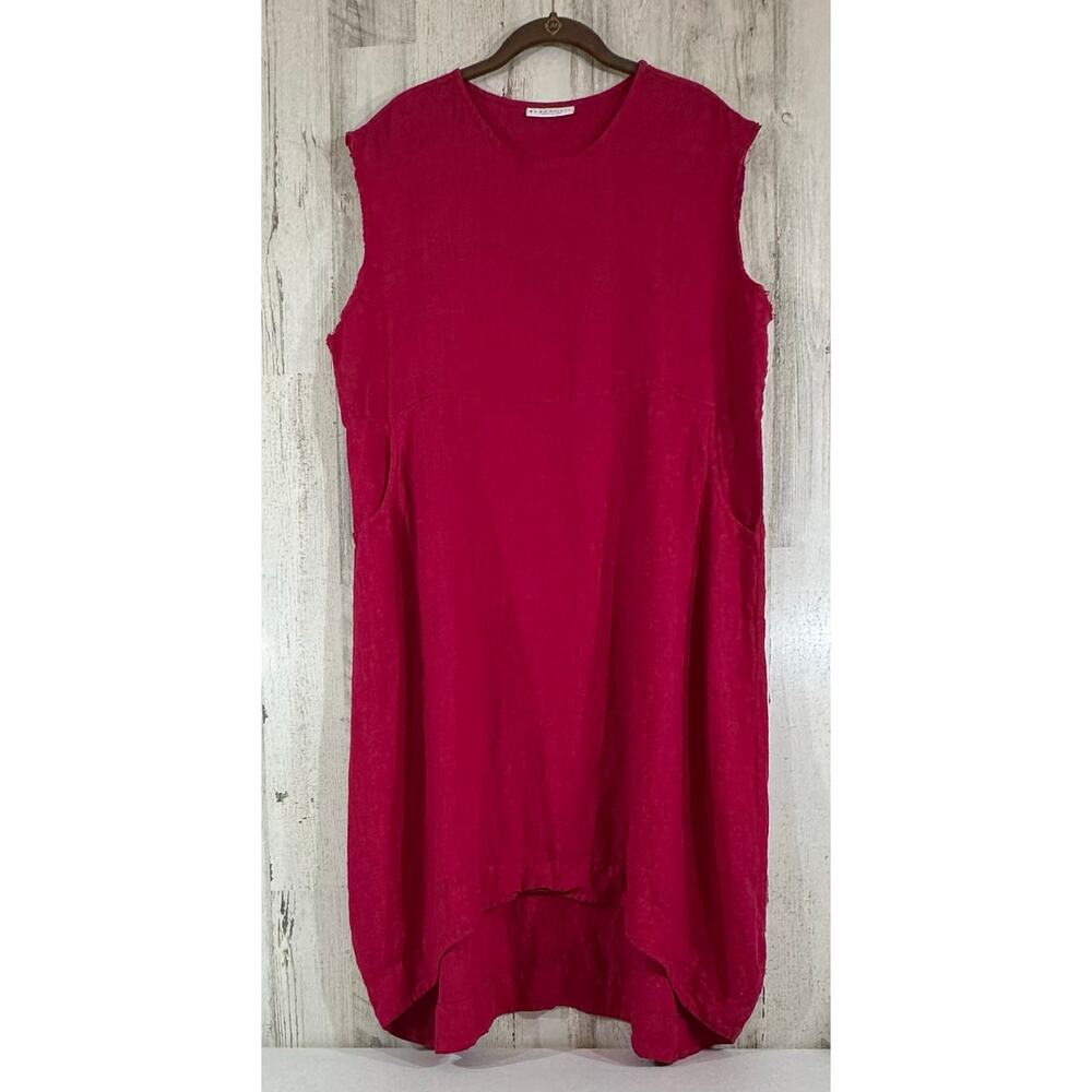 Bryn Walker Dress Size Small Oversized Fuchsia Pink High‎ Low Hem Pockets READ